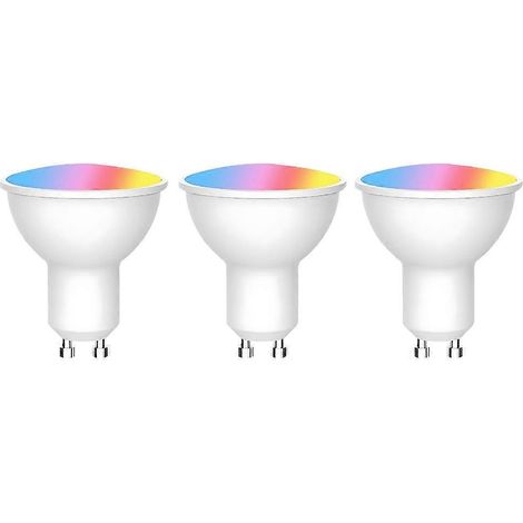 Ampoule LED connectée Tuya WiFi GU10, intensité variable, 6 W, 220 V, compatible avec l'application Smart Life et Alexa/Google (lot de 3). (1/5)