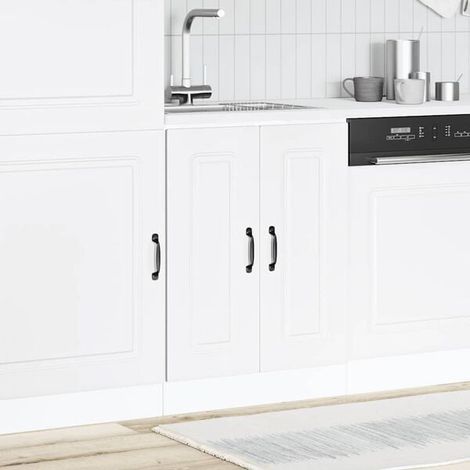 Meuble de Salle de Bain 60 cm avec Lavabo Intégré, Corps en Bois d'Ingénierie Blanc, Armoire Vasque Moderne 46x81.5 cm pour WC et Douche (1/5)