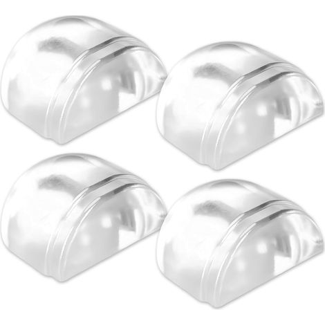 4 Pièces Bloc Porte Butée Door Sol Butee Stop Bloque Butoir Cale Protection Silicone Butées Adhésive Tampon Amortisseur Autocollant (1/4)