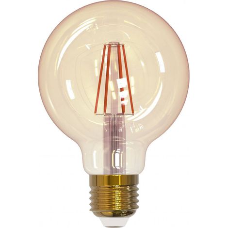LOT DE 3 AMPOULES G80 AMBRÉ 4W 400 LUMENS 2200K FILAMENT