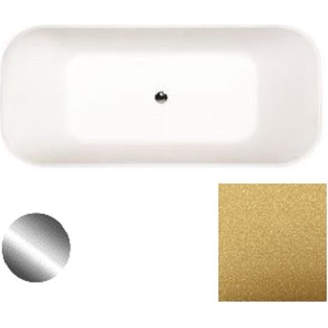 Baignoire îlot dorée Glam avec bonde dorée ASSOS 160x70 (1/2)