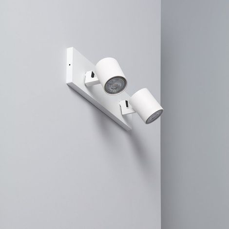 – Spot à douille double orientable en saillie – Aluminium – Ampoule GU10 – Dimensions 90mm x 305mm x 107mm – Éclairage intérieur (1/5)