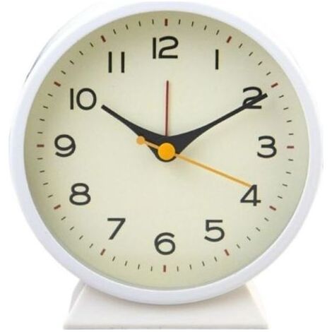 Minimalist metal alarm clock for creative offices, bright, silent, for student rooms, digital alarm clock (white) (1/4)