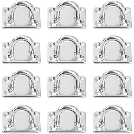 BUNTHAUS 12 Pièces Platine Oeil INOX M5 Platine Ancrage INOX 304 Crochet Oeillet Plaque a Oeillet Carré Crochets de Plafond Support Anneau Mural pour Accrocher des Objets Crochets de Fixation (1/5)