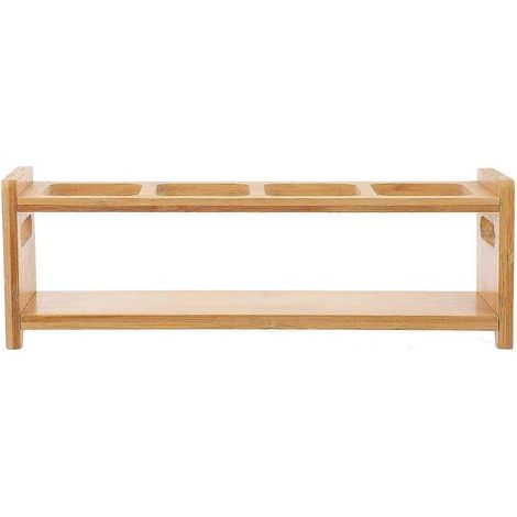 Étagère à condiments en bois pour bouteilles d'assaisonnement, support de rangement pour bouteilles de cuisine-32.5X10.4X8.2CM (1/2)