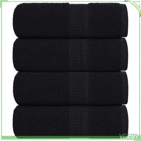 136948 Serviettes d'invité 4 pcs noir 30x50 cm 360 g/m² 100% coton 7291712404719 (1/5)