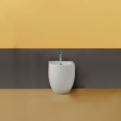 Kerasan flo bidet filomuro 48×36 cm bianco lucido salvaspazio con kit wb5n (1/4)