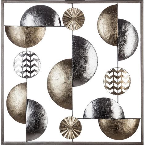 Déco murale gold & silver métal 50 x 50 cm atmosphera