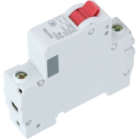 Disjoncteur C16 monophasé pour montage sur rail DIN, disjoncteur miniature basse tension 16 A 230 V/400 V (1/5)