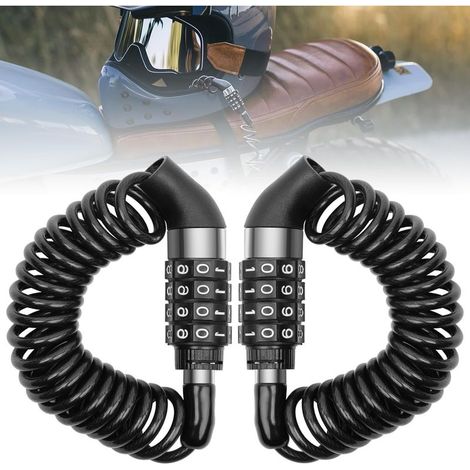 Diebstahlsicherungskabel, 4-stellige Zahlenkombination, 150 cm Stahlkabel, Zinklegierung, PVC, für Roller, Helme, Fahrräder und Kinderwagen (1/5)