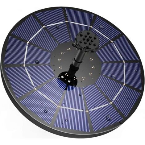 Fontana solare galleggiante da esterno da 3,5 W, pompa solare per laghetto con batteria e 6 ugelli, ideale per abbeveratoi per uccelli, acquari, giardini e fontane.