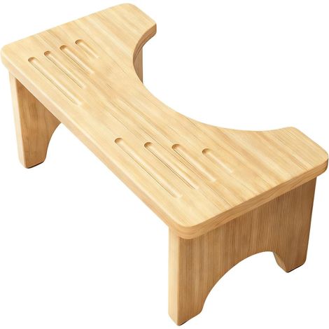Tabouret de toilette en bois - Pliable - Pour adulte - En bambou - Pour ballonnements - Améliore la posture, la constipation, les hémorroïdes et le syndrome du côlon irritable (1/5)