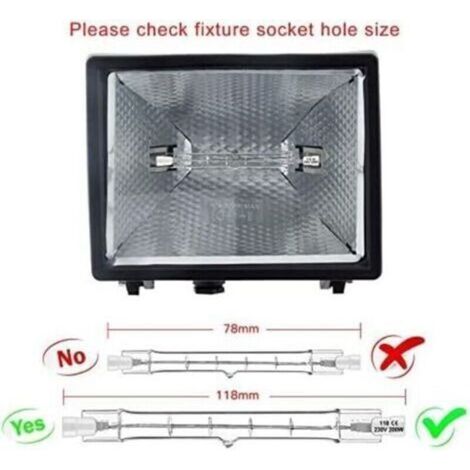 Lot de 5 R7S Ampoule Halogène 118mm 200W 230V, Tige Halogène R7S 118mm, Ampoule Halogène r7s Lampe Tige Halogène Dimmable pour Spot de Bâtiment, Eclairage Paysage de Travail, Eclairage Salon, (1/4)