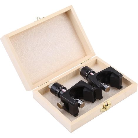 Lot de 2 gabarits réglage magnétique JS902 pour raboteuse plane à presse, acier HSS 150×75mm, livrés avec coffret bois (1/5)