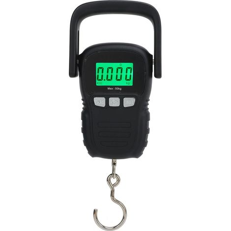 Balance électronique portable 50 kg à suspension numérique, étanche, avec manille en acier inoxydable, crochet en S et boîtier en plastique.-AquaForge