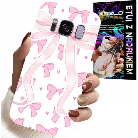 Custodia per Samsung Galaxy S8 - custodia con nastri rosa e motivi alla moda (1/5)