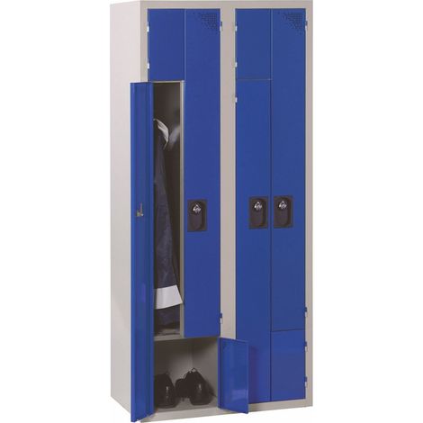 PROVOST - Vestiaire monobloc 2 en 1 Provost - 4 casiers et penderies en acier
