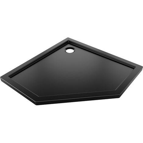 Mexen Flow piatto doccia pentagonale slim 80 x 80 cm, nero opaco - 46P708080 (1/5)