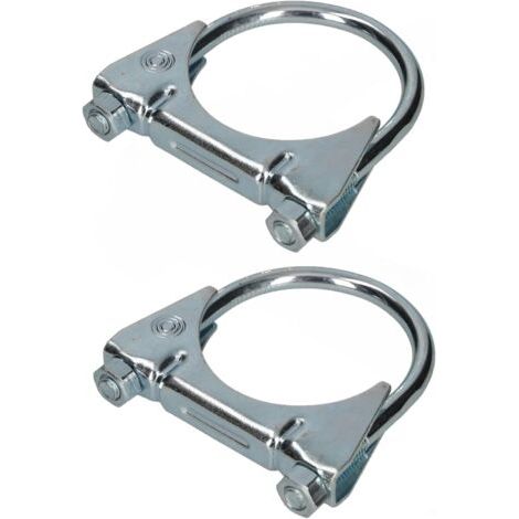 - Lot de 2 colliers de serrage pour tuyau d'échappement - 70 mm - Pour montage d'antennes, de tuyaux, de mâts - Collier de serrage universel pour raccords de tuyaux-NANOTEH (1/5)