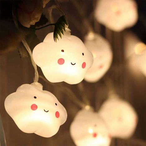 20 LEDs Mignon Nuages Fée Nuit Lumières Réchauffent Blanc Lumières À Pile pour Enfants Chambre De Mariage De Noël Décoration (1/5)