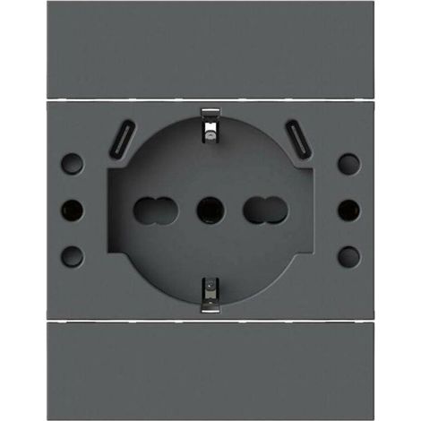 Prise multistandard 4box usb p503 compatible avec bticino livingnow noir - 4busbp503.kg (1/3)