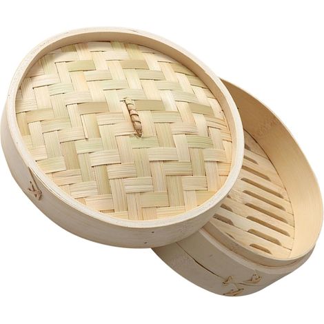 Panier vapeur de 18 cm avec couvercle pour raviolis, brioches et légumes - Ustensile de cuisine traditionnel (1/5)