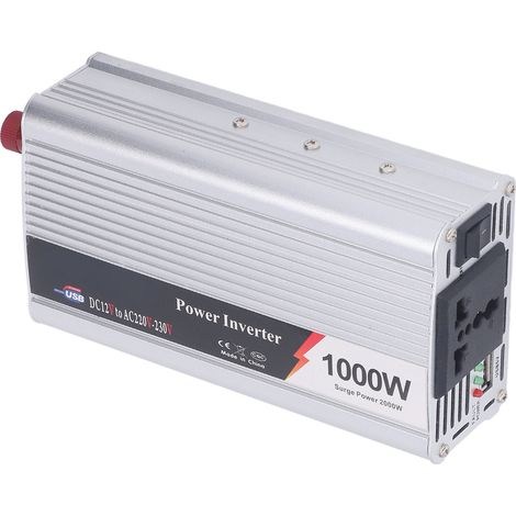 1000-W-Kfz-Wechselrichter, 12-V-Gleichstrom-auf-220–230-V-Wechselstromwandler mit 5-V-USB-Ausgang (1/5)
