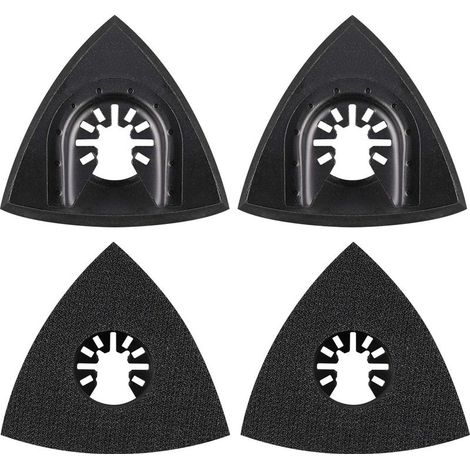 4Pcs Delta Patin de Ponçage 80mm Multi-outil Accessoires pour Patin de Fixation, Lame à Multi Outil, Accessoires Outil Oscillant pour Worx Mikita Dewalt Power Tool, Worx Tool, Bosch Multi Outil (1/5)