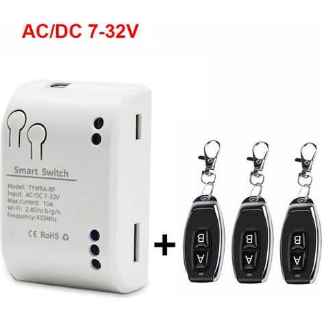 Interrupteur intelligent WiFi Tuya, module de commutation DIY avec minuterie 220 V, commande vocale RF, 2 canaux,7-32V Module 3xRF (1/4)