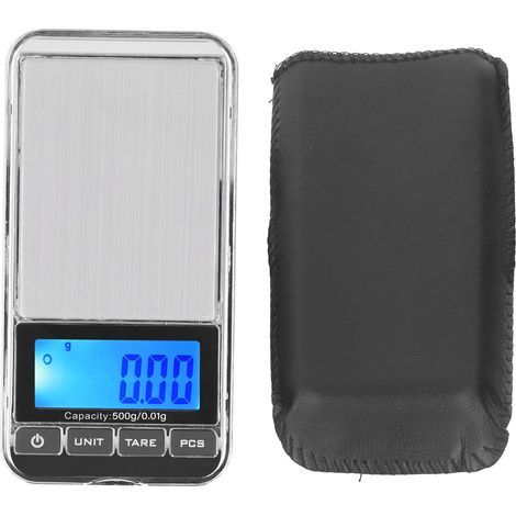 Balance de poche numérique de haute précision, portable, sûre et fiable, mini balance de poche pour bijoux avec écran LCD pour bijouterie et usage domestique, 500 g/0,01 g (1/5)