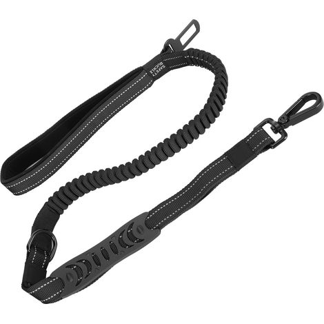 Sicherheitsgurt für Haustiere, Hundeleine zum Spazierengehen, reflektierender, verlusthemmender Nylon-Trainingsgurt (schwarz) (1/5)