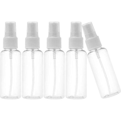 5-teiliges Set leerer Sprühflaschen, transparenter Zerstäuber aus Kunststoff für Parfüm, Kosmetik und Wasser – transparent, 50 ml, LITZEE (1/5)