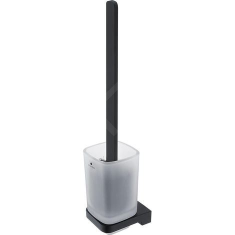 Nimco Maya - Brosse de toilette murale avec support, verre dépoli/noir mat MAC 29094CN-HR-90 (1/2)