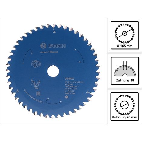 Bosch Kreissägeblatt Expert for Wood für Akku-Handkreissägen 165 x 1,5 x 20 mm 48 - 2608644509