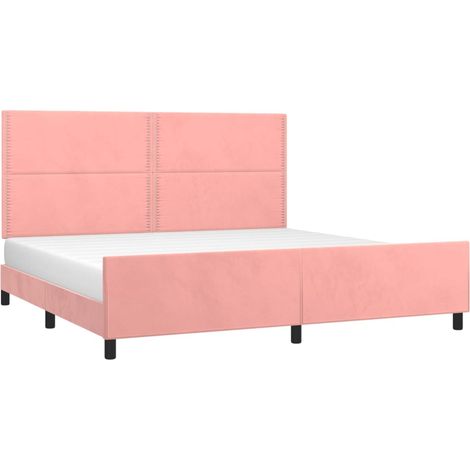 Cadre de lit sans matelas rose 200x200 cm velours vidaXL (1/5)