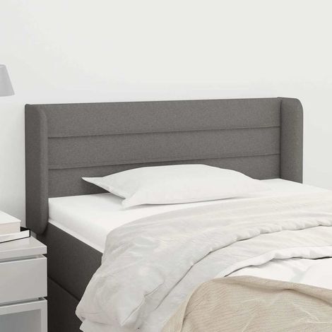 vidaXL Tête de lit avec oreilles Gris foncé 83x16x78/88 cm Tissu (1/5)