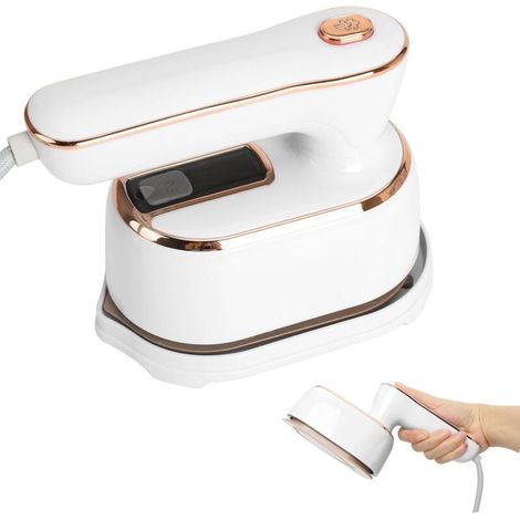 Fer à vapeur mini, 1000 W Mini Fer à vapeur portable Fer à vapeur de ménageFer à vapeur pliable Fer à repasser de voyage pour la maison et les voyages avec grand réservoir d'eau de 100ml, Blanc