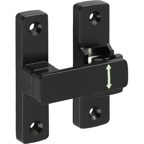 Loquet Porte à 90° et 180°, Verrou Porte Coulissante 7.8 CM, Loquet Exterieur Pour la Maison, Jardin, Armoires, Verrou Porte Interieure Pratique et Robuste, Noir (1/5)