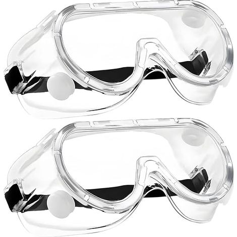 Lot de 2 Lunettes Transparentes de Protection Anti-sable Lunettes de Sécurité Universelles Anti-poussière Lunettes de Protection (1/5)