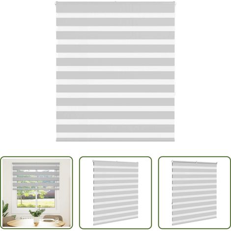 vidaXL Stoffrollo - Doppelrollo Hellgrau 125x150 cm Stoffbreite 120,9 cm Polyester (1/5)