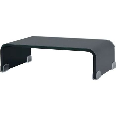 Meuble TV verre noir Martial 40cm (1/4)