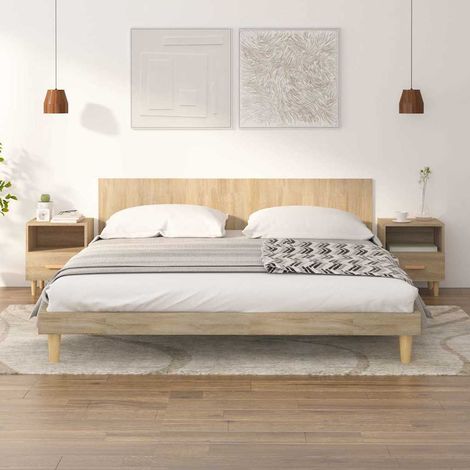 vidaXL Mesitas de noche 2 unidades color roble Sonoma 40x35x47 cm (1/5)