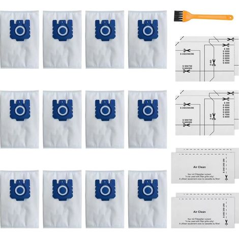 Lot de 12 sacs d'aspirateur compatibles avec Miele GN Series S8/C1/C2/C3 (1/4)
