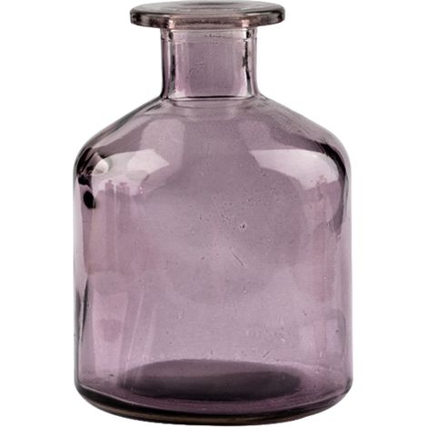 Jarrones de cristal, jarrones pequeños, botellas de cristal decorativas, centros de mesa para bodas, jarrones vintage (250 ml - 1 jarrón morado) (1/5)