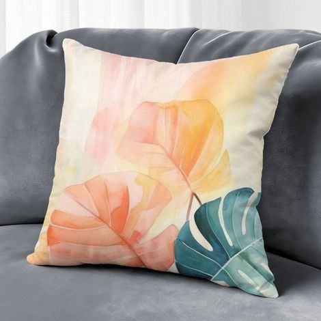 Housse de coussin floral extérieur, décoration patio terrasse maison,40×40cm (1/5)