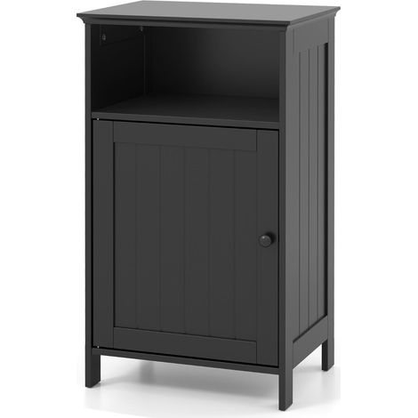 Mueble de baño 40x30x70 cm con balda regulable y tirador metálico estilo moderno MDF negro 200012751