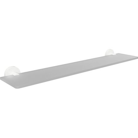 Tablette en verre X-ROUND WHITE 600 mm, blanc mat