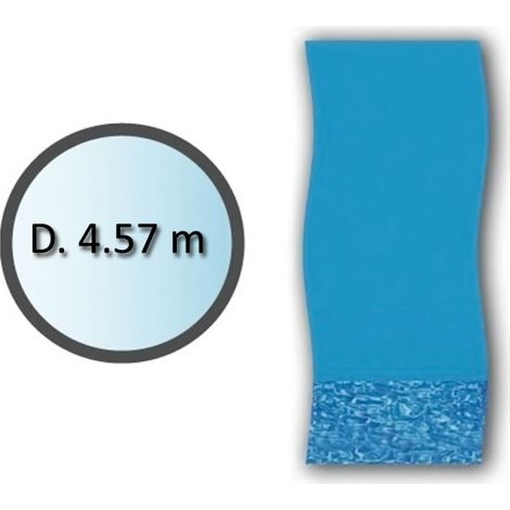 Liner piscine ronde 4.57m en PVC souple 35/100ème – Décoration Swirl bleu et blanc – Hauteur 122-132cm – LI1548SB – Swimline (1/2)