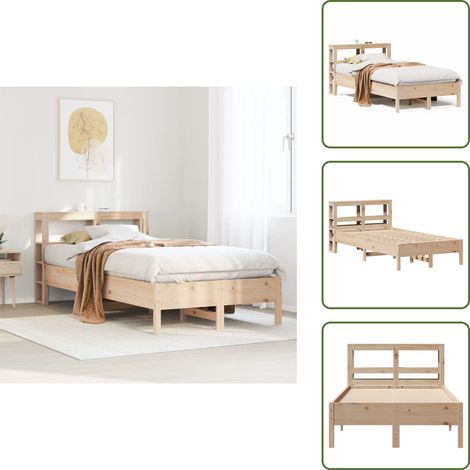 Cadre de lit sans matelas 75x190 cm bois de pin massif - Cadre De Lit - Cadres De Lit - Lit - Lit Simple (1/5)