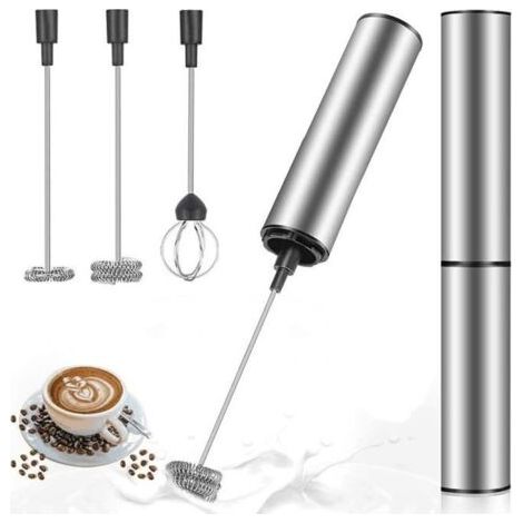 Mousseur à lait Fouet électrique portatif - Rechargeable USB - 3 têtes de rechange - 800 mAh